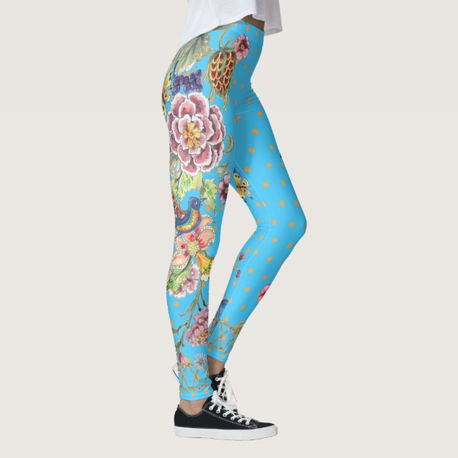 Blommigt av Bevackra Turcos Butterfly Chinoiserie Leggings (Höger)