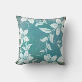 Blommigt av blåvit Vintage Kudde