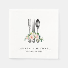 blommigt av  blöjor av grönt bröllop pappersservett