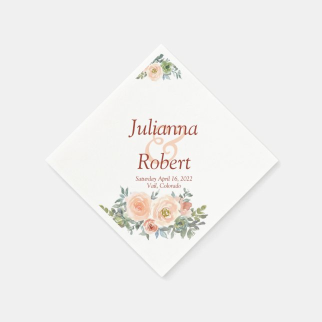 blommigt av blöjor för  och grönt vattenfärg pappersservett (Hörn)