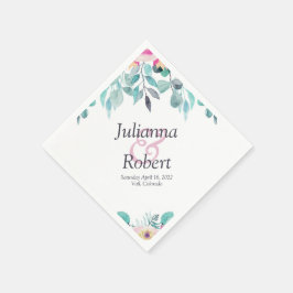 blommigt av blöjor för rosa vår pappersservett