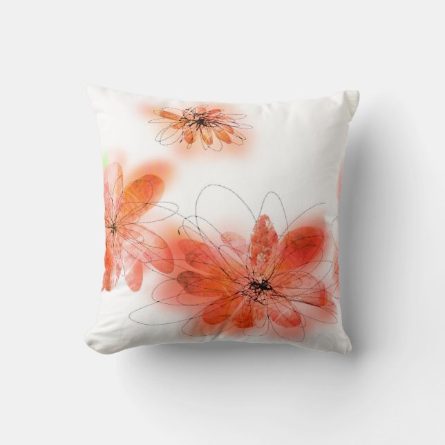 blommigt av blomkuddar vid vattenfärgen stil abstr kudde (Framsida)