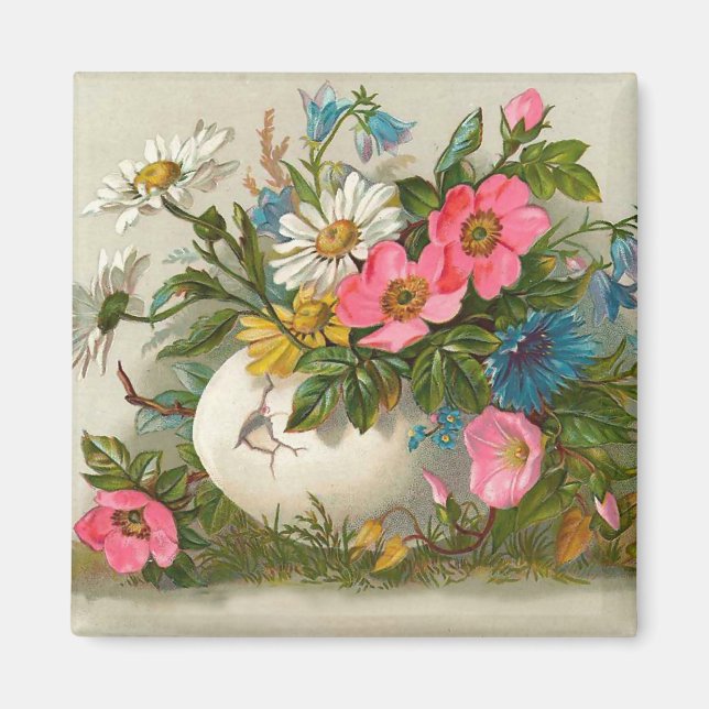 Blommigt av Bran Vintage  påsk Magnet (Framsidan)
