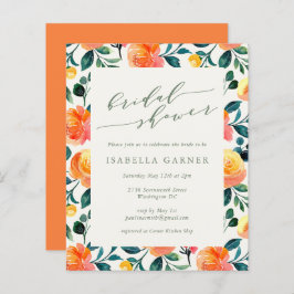 Blommigt av budgeterad Orange i Inbjudan Möhippa