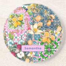 blommigt av chic blå rosa siciliansk citrusfrukt