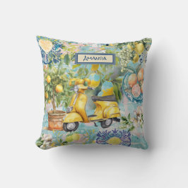 blommigt av chic (blåturkos) siciliansk citrus col kudde