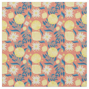 Blommigt av Citrus Coral Orange Tyg