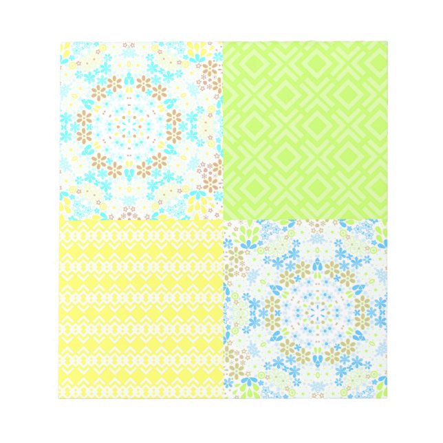 Blommigt av dekorationsliknande  för återgivning a anteckningsblock (Framsida)