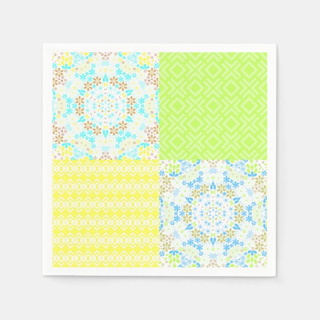 Blommigt av dekorationsliknande  för återgivning a pappersservett (Framsidan)