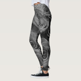 blommigt av elegant-Grått-grått-ro, klassiskt - Leggings