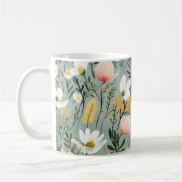 blommigt av elegant med namn kaffemugg