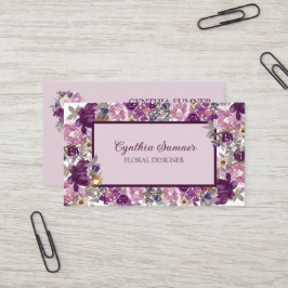 Blommigt av elegant, Rosa och Lila Visitkort