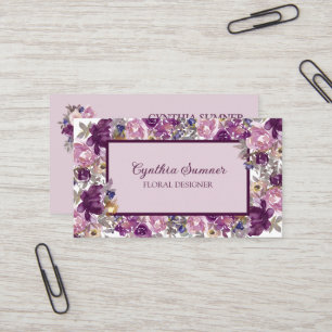 Blommigt av elegant, Rosa och Lila Visitkort