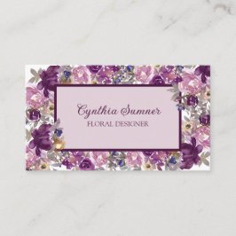 Blommigt av elegant, Rosa och Lila Visitkort