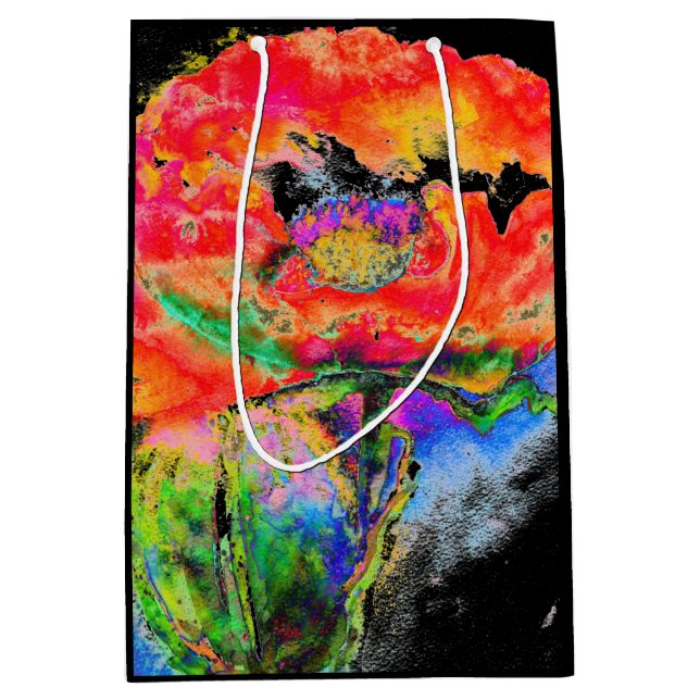 blommigt av elegantens röda abstrakt, vattenfärgmå (Framsidan)