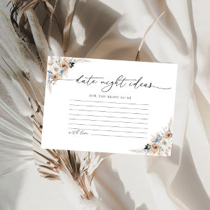 Blommigt av elfenben och blått Boho Datum för kväl