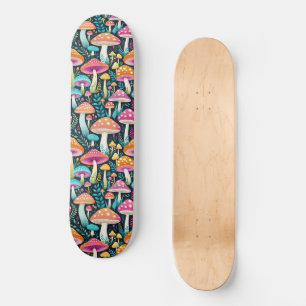 Blommigt av färgad hippisvampar i Pinks och Blue Mini Skateboard Bräda 18,5 Cm