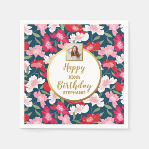 Blommigt av färgad Roligt vid Anpassningsbar av ål Pappersservett