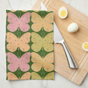 Blommigt av färgad Vintage Butterfly Kitchen Towel Kökshandduk
