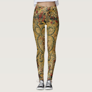 Blommigt av färgad Vintage Carpet Mönster Leggings