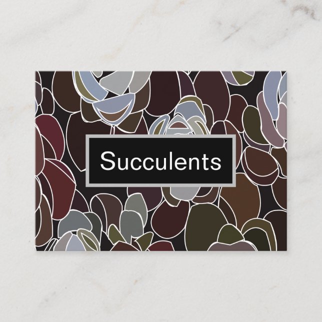 Blommigt av färgade Succulents Visitkort (Framsida)