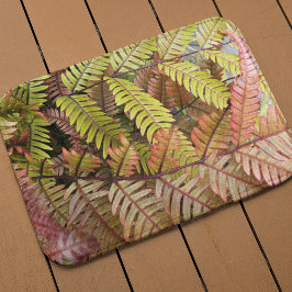Blommigt av färgat Woodland Ferns Badrumsmatta