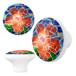 Blommigt av färglös rödblommig mosaik knopp