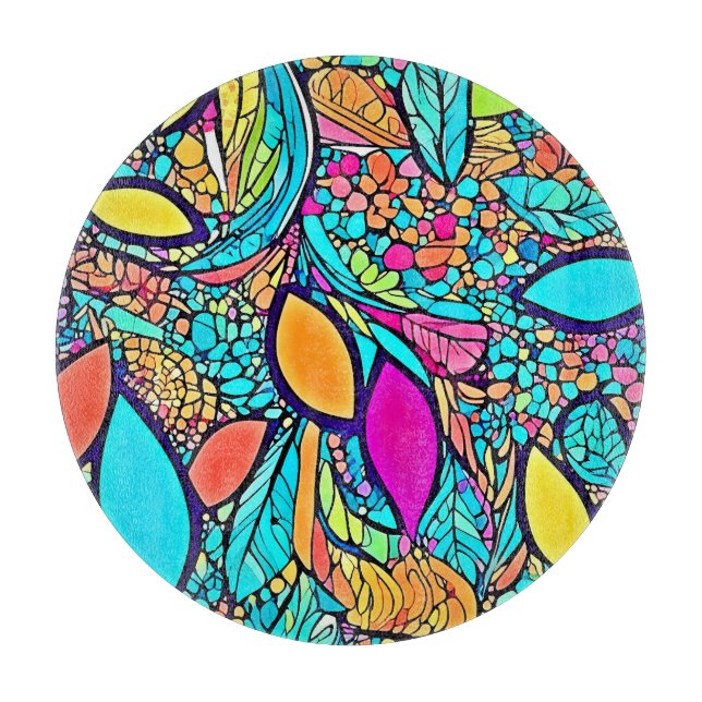 Blommigt av färgstark Abstrakt (Framsidan)