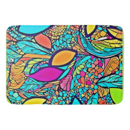 Blommigt av färgstark Abstrakt Badrumsmatta