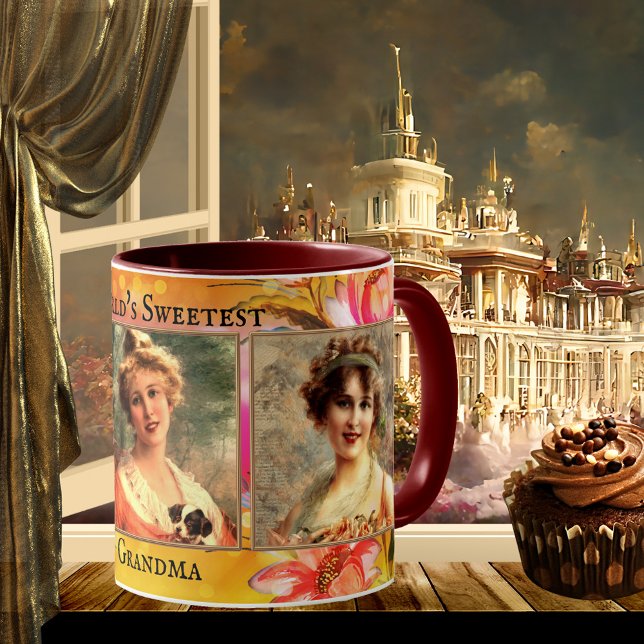 Blommigt av färgstark Vintage, mormatisk Anpassnin Mugg (Skapare uppladdad)