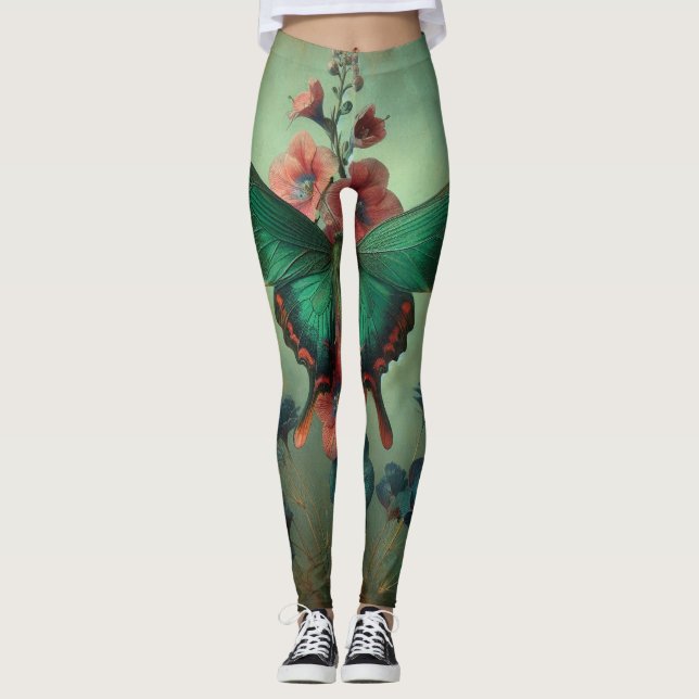 Blommigt av fjäril leggings (Framsida)