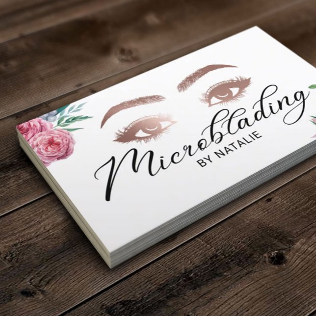 Blommigt av  för mikrobladen Eyebrows Beauty Salon Visitkort (Skapare uppladdad)