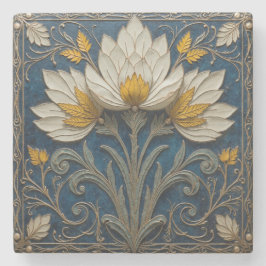 Blommigt av  för vitt och gult i lager stenunderlägg