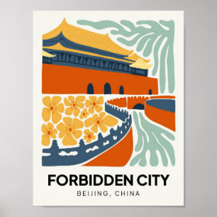 Blommigt av förbjudna Chinor i Peking Poster