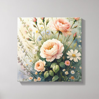 Blommigt av förstklassig Vintage Canvastryck