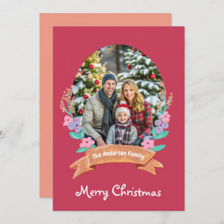 Blommigt av grå Blommar Rött foto av Julafton Julkort