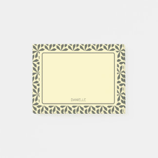 blommigt av grädda grått-motiv post-it block