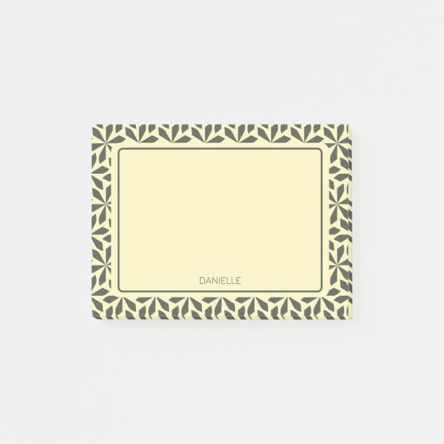 blommigt av grädda grått-motiv post-it block (Framsida)