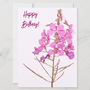 blommigt av grattis på födelsedagen söt rosa vild  julkort
