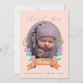 Blommigt av graverande Blommar Foto av baby Tack Kort