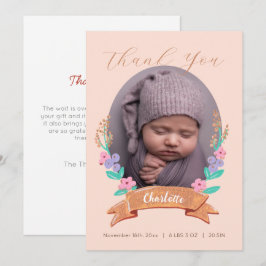 Blommigt av graverande Blommar Foto av baby Tack Kort