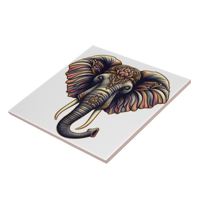 Blommigt av gryning av elefant kakelplatta (Sidan)