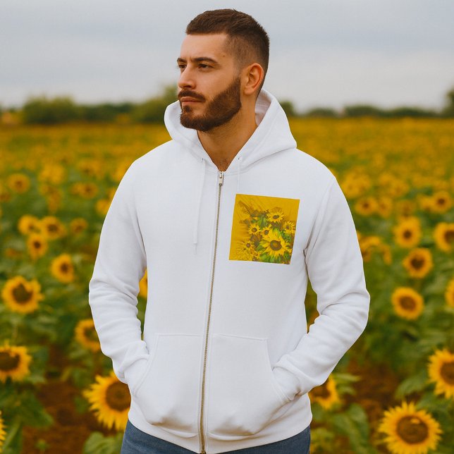 Blommigt av guldsolrosartikel Fold Rustic Gult T Shirt (Skapare uppladdad)