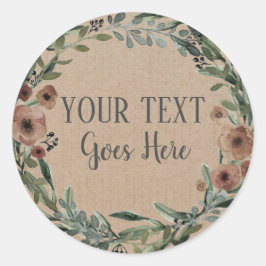 Blommigt av handgjord Vintage av  Runt Klistermärke