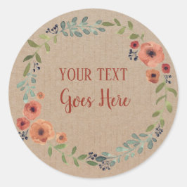 Blommigt av handgjord Vintage av  Runt Klistermärke