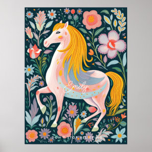 blommigt av hästponny, magisk barn poster