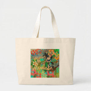 Blommigt av Hawaii Flower Hula-Vintage, grafik Jumbo Tygkasse