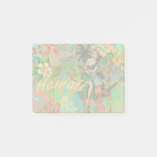 Blommigt av Hawaii Flower Hula-Vintage, grafik Post-it Block