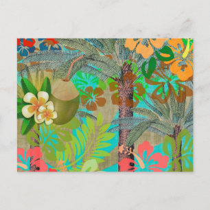 Blommigt av Hawaii Flower Hula-Vintage, grafik Vykort