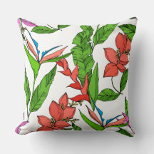 Blommigt av hawaiisk djungel och rödsommar